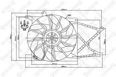 Вентилятор, охлаждение двигателя STELLOX купить