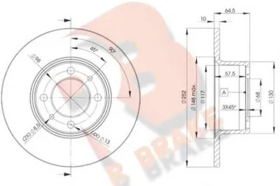 Тормозной диск R BRAKE купить