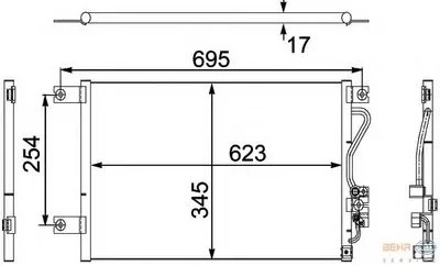 Конденсатор, кондиционер BEHR HELLA SERVICE HELLA купить