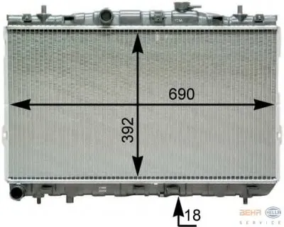 Радиатор, охлаждение двигателя BEHR HELLA SERVICE HELLA купить