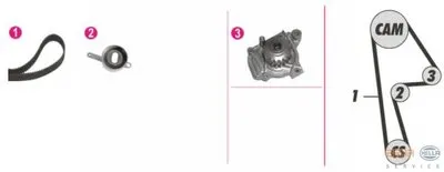 Водяной насос + комплект зубчатого ремня BEHR HELLA SERVICE HELLA купить