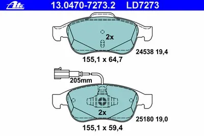 Комплект тормозных колодок, дисковый тормоз ATE Ceramic ATE купить