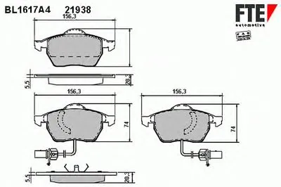 Комплект тормозных колодок, дисковый тормоз FTE купить
