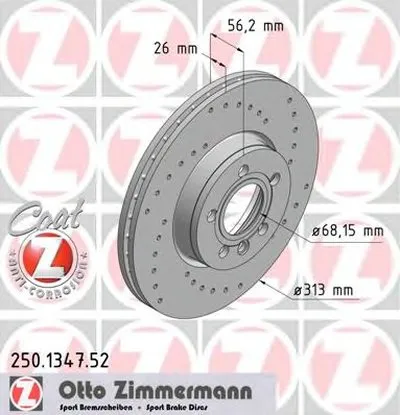 Тормозной диск SPORT BRAKE DISC COAT Z ZIMMERMANN купить
