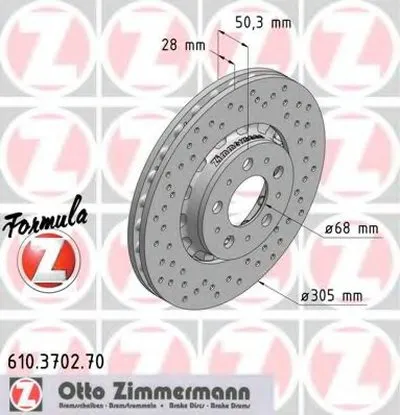 Тормозной диск FORMULA Z BRAKE DISC ZIMMERMANN купить
