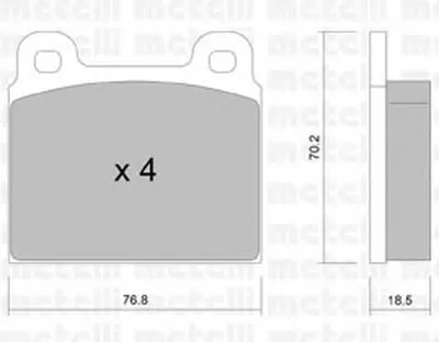 Комплект тормозных колодок, дисковый тормоз METELLI купить