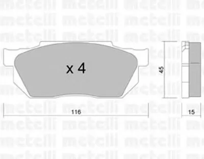 Комплект тормозных колодок, дисковый тормоз METELLI купить
