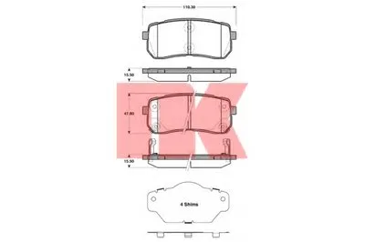 Комплект тормозных колодок, дисковый тормоз NK купить