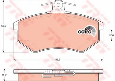 Комплект тормозных колодок, дисковый тормоз COTEC TRW купить