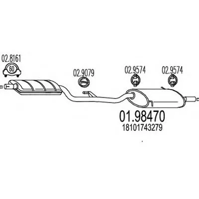 Глушитель выхлопных газов конечный MTS купить