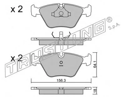 Комплект тормозных колодок, дисковый тормоз TRUSTING купить