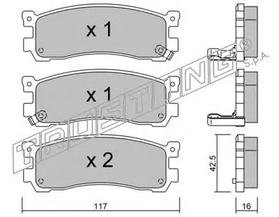 Комплект тормозных колодок, дисковый тормоз TRUSTING купить