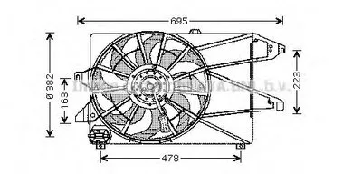 Вентилятор, охлаждение двигателя AVA QUALITY COOLING купить