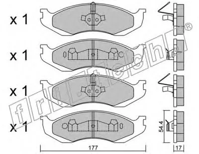 Комплект тормозных колодок, дисковый тормоз fri.tech. купить
