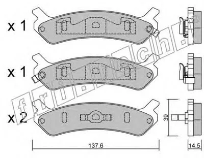 Комплект тормозных колодок, дисковый тормоз fri.tech. купить