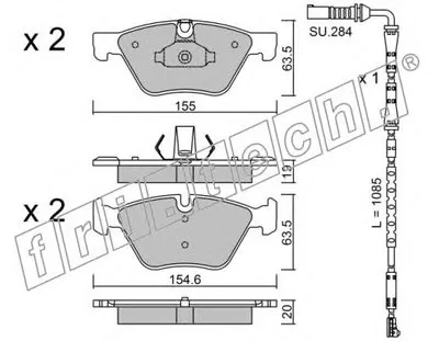 Комплект тормозных колодок, дисковый тормоз fri.tech. купить