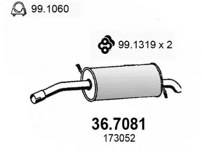 Глушитель выхлопных газов конечный ASSO купить