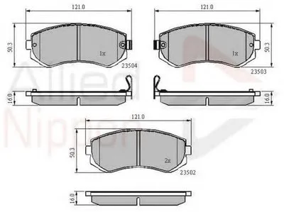 Комплект тормозных колодок, дисковый тормоз ANL Braking COMLINE купить
