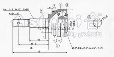 Шарнирный комплект, приводной вал ASHUKI купить