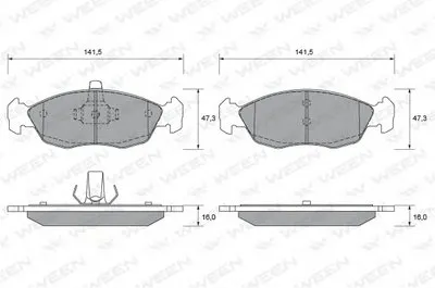 Комплект тормозных колодок, дисковый тормоз WEEN купить