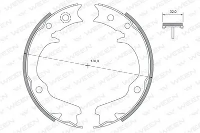 Комплект тормозных колодок, стояночная тормозная система WEEN купить