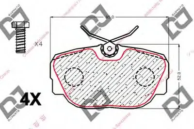 Комплект тормозных колодок, дисковый тормоз DJ PARTS купить