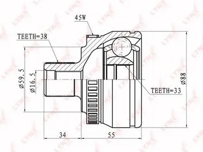 Шарнирный комплект, приводной вал LYNXauto купить