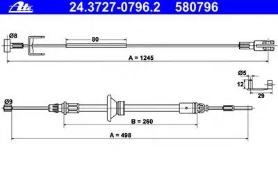 Трос, стояночная тормозная система ATE купить