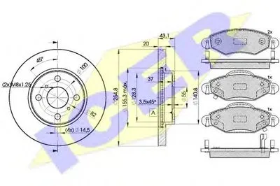 Комплект тормозов, дисковый тормозной механизм ICER купить