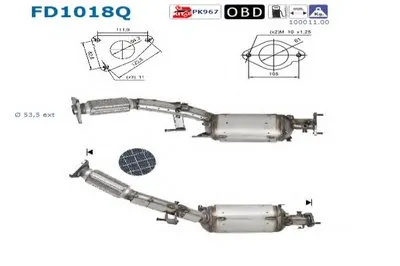 Сажевый / частичный фильтр, система выхлопа ОГ AS купить