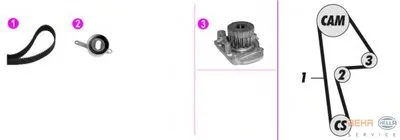 Водяной насос + комплект зубчатого ремня BEHR HELLA SERVICE купить