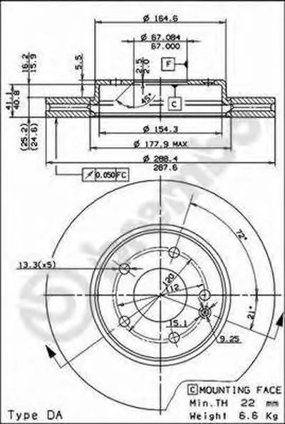 Тормозной диск COATED DISC LINE BREMBO купить