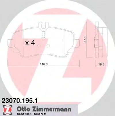 Комплект тормозных колодок, дисковый тормоз ZIMMERMANN купить