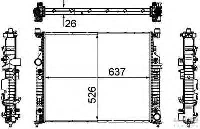 Радиатор, охлаждение двигателя BEHR HELLA SERVICE купить