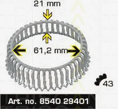 Зубчатый диск импульсного датчика, противобл. устр. TRISCAN купить