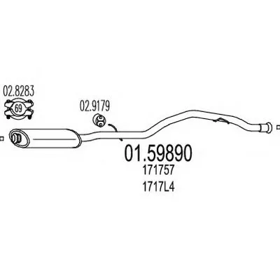 Средний глушитель выхлопных газов MTS купить
