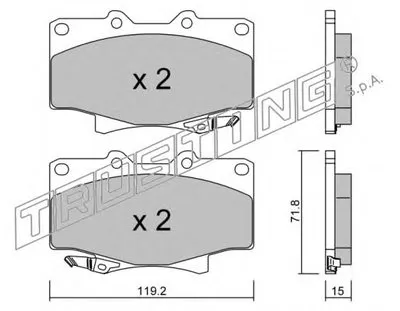 Комплект тормозных колодок, дисковый тормоз TRUSTING купить