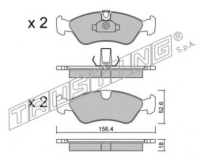 Комплект тормозных колодок, дисковый тормоз TRUSTING купить