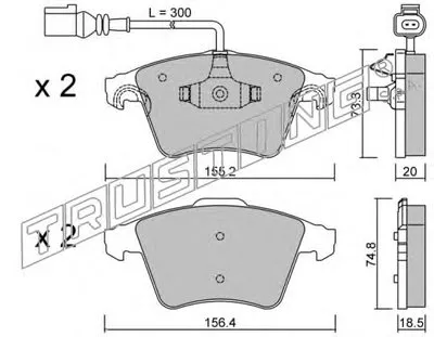 Комплект тормозных колодок, дисковый тормоз TRUSTING купить