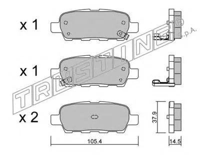 Комплект тормозных колодок, дисковый тормоз TRUSTING купить