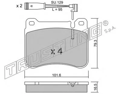 Комплект тормозных колодок, дисковый тормоз TRUSTING купить