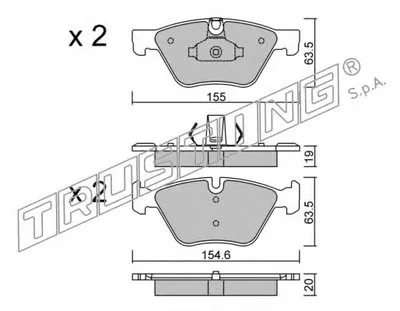Комплект тормозных колодок, дисковый тормоз TRUSTING купить