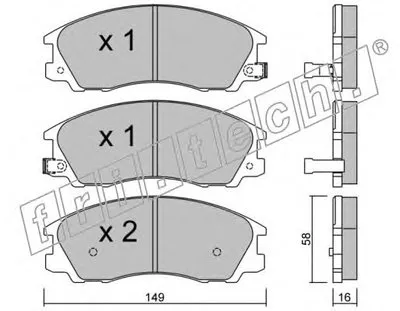 Комплект тормозных колодок, дисковый тормоз fri.tech. купить