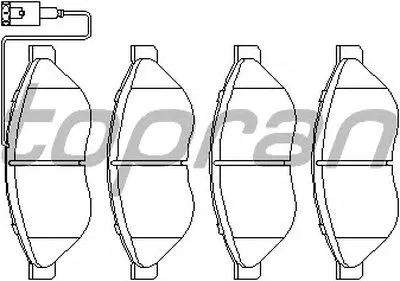 Комплект тормозных колодок, дисковый тормоз TOPRAN купить