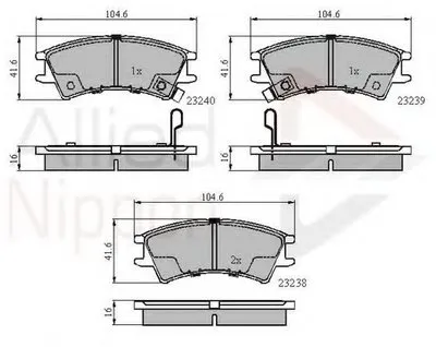 Комплект тормозных колодок, дисковый тормоз ANL Braking COMLINE купить