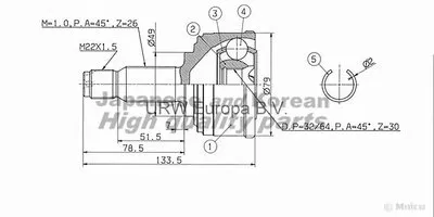 Шарнирный комплект, приводной вал ASHUKI купить