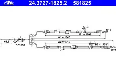 Трос, стояночная тормозная система ATE купить