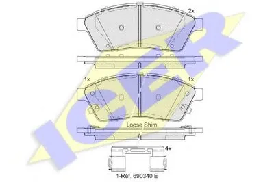 Комплект тормозных колодок, дисковый тормоз ICER купить