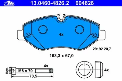 Комплект тормозных колодок, дисковый тормоз ATE купить
