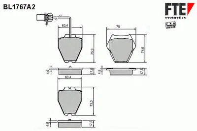 Комплект тормозных колодок, дисковый тормоз FTE купить